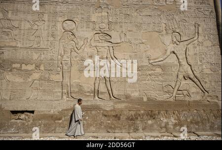 TEMPLE OF KHNUM, EGYPT Stock Photo