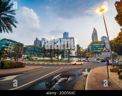 Dubai International Financial Centre DIFC in the downtown Dubai in the United Arab Emirates Stock Photo