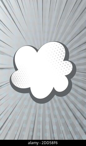 Black and White Comic Zoom with Lines and Dots - Vector illustration Stock Vector