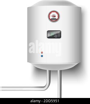 3d realistic vector water heater on white background. Stock Vector