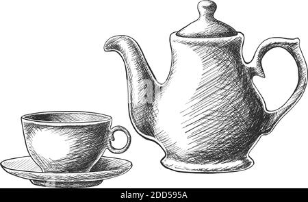 How to Draw a Kettle Step by Step - EasyLineDrawing