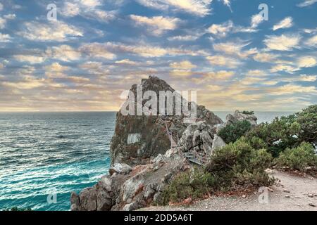 Stone or rock Diva near the city of Simeiz in the Crimea Stock Photo