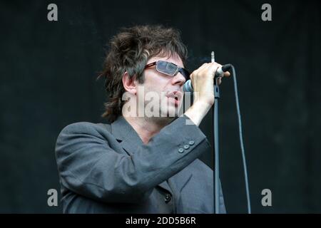 Ian McCulloch and Echo & the Bunnymen performing at the Virgin V Festival V2003, Hylands Park, Chelmsford, Essex, United Kingdom. Stock Photo