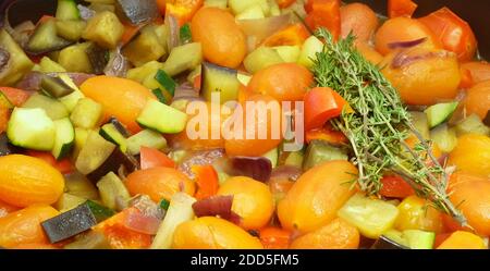 vegetarian dish with various vegetable cooking ,healthy eating and food concept Stock Photo