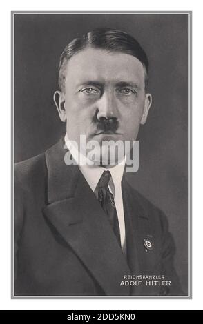 Adolf Hitler official 1933 archive portrait as 'Reichskanzler'  he was a German politician and leader of the Nazi Party. He rose to power as the chancellor of Germany in 1933 and then as Führer in 1934. Stock Photo