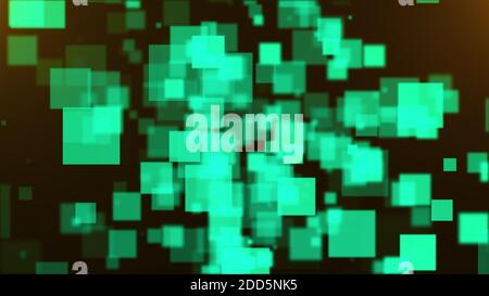 Space with many flying transparent squares. Computer generated 3d rendering abstract backdrop Stock Photo