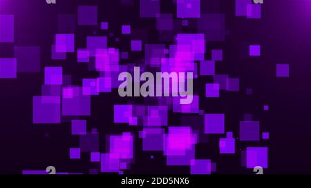 Space with many flying transparent squares. Computer generated 3d rendering abstract backdrop Stock Photo
