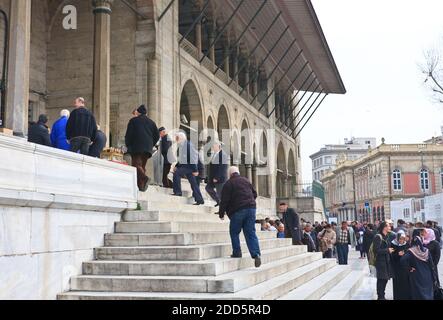 Sign in New Mosque (Yeni Camii), Istanbul Stock Photo