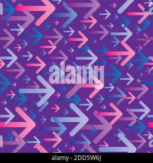 Arrows Seamless Pattern in Blue and Pink Colors - Vector Stock Vector