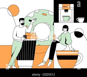 Coffee break - modern flat design style illustration Stock Vector