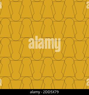 Gold Geometric Seamless keyhole patterns. Endless vector texture can be used for wrapping, wallpaper, tile backdrop, pattern fills, web background Stock Vector