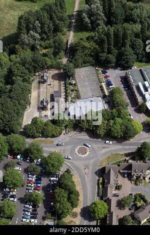 aerial view of the Witney Children and Family Centre, Youth Centre, Witney, Oxfordshire, UK Stock Photo
