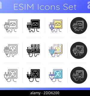 Power outlets icons set Stock Vector