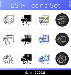 Sockets icons set Stock Vector