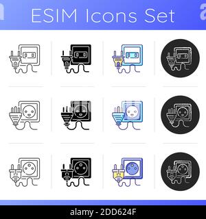 Plugs icons set Stock Vector
