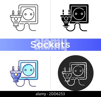 Socket for industrial technology icon Stock Vector