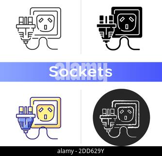 Outlet for cable icon Stock Vector