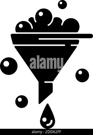 Funnel black glyph icon Stock Vector