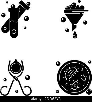 Lab tools black glyph icons set on white space Stock Vector Image & Art ...