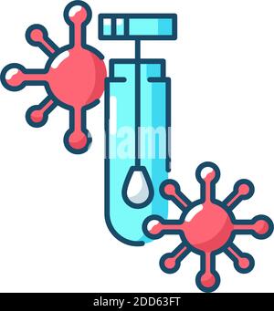 PCR test RGB color icon Stock Vector