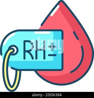 Blood group test RGB color icon Stock Vector
