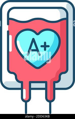 Blood group test RGB color icon Stock Vector