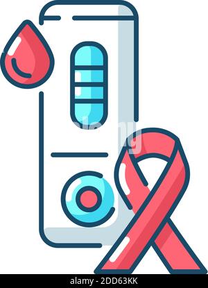 HIV test RGB color icon Stock Vector