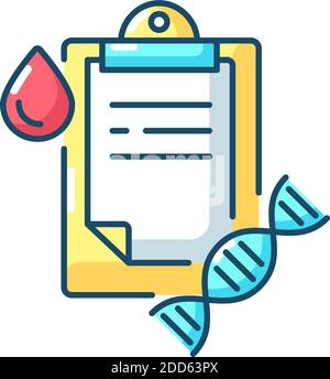 DNA test RGB color icon Stock Vector