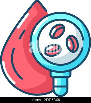 Blood cell test RGB color icon Stock Vector