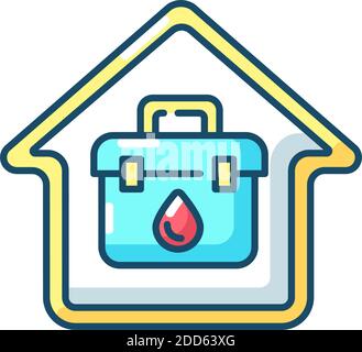 At home blood test RGB color icon Stock Vector