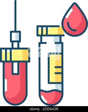 Vacuum test tubes RGB color icon Stock Vector