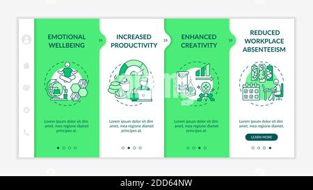 Comfortable office space onboarding vector template Stock Vector