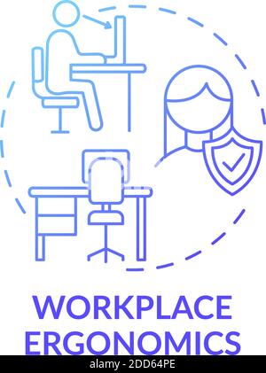 Workplace ergonomics concept icon Stock Vector