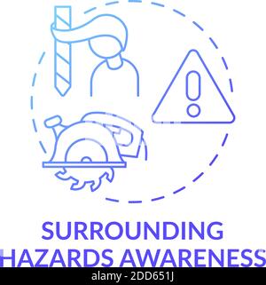 Surrounding hazards awareness concept icon Stock Vector
