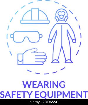 Wearing safety equipment concept icon Stock Vector