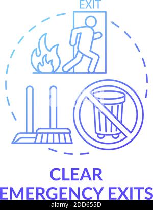 Clear emergency exits concept icon Stock Vector
