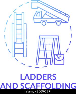 Ladders and scaffolding concept icon Stock Vector