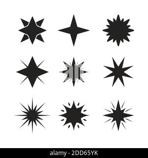 star silhouette style set icons vector design Stock Vector