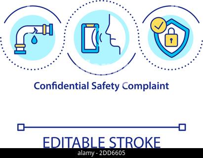 Confidential safety complaint concept icon Stock Vector