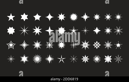 star silhouette style icon set vector design Stock Vector