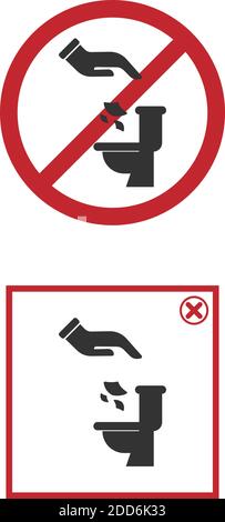 Do not litter in the toilet icon illustration Stock Vector