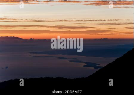Sunrise on the Final Push to the 3726m Mount Rinjani Summit, Lombok, Indonesia, Asia Stock Photo