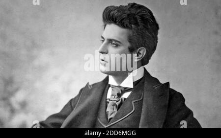 PIETRO MASCAGNI (1863-1945) Italian operatic composer about 1890 Stock Photo