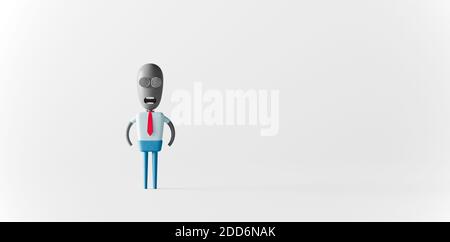 Hypnotized Businessman character. Funny Business concept 3d render 3d illustration Stock Photo