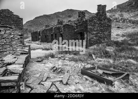 Cwmorthin Quarry, a disused quarry at Tanygrisiau, Vale of Ffestiniog, Gwynedd, North Wales, Wales, United Kingdom, Europe Stock Photo