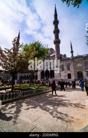 Blue Mosque (Sultan Ahmed Mosque or Sultan Ahmet Camii), Istanbul, Turkey, Eastern Europe Stock Photo