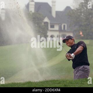 NO FILM, NO VIDEO, NO TV, NO DOCUMENTARY - USA's Tiger Woods hits his ball out of a bunker on the 8th fairway during second round play in the Wachovia Championship at Quail Hollow Club in Charlotte, NC, USA, on May 4, 2007. Photo by Davie Hinshaw/Charlotte Observer/MCT/Cameleon/ABACAPRESS.COM Stock Photo