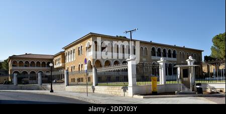 Side and front of Archbishop's Palace, South Nicosia, Cyprus Stock Photo