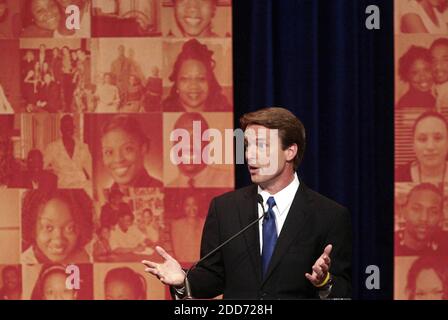 NO FILM, NO VIDEO, NO TV, NO DOCUMENTARY - Democratic presidential candidate former North Carolina Sen. John Edwards speaks during the All American Presidential Forums on PBS at Howard University in Washington DC, USA on Thursday, June 28, 2007. Photo by Andrew Councill/MCT/ABACAPRESS.COM Stock Photo