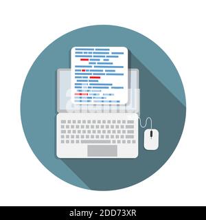 Programming Coding Concept Flat Background Illustration Stock Photo - Alamy